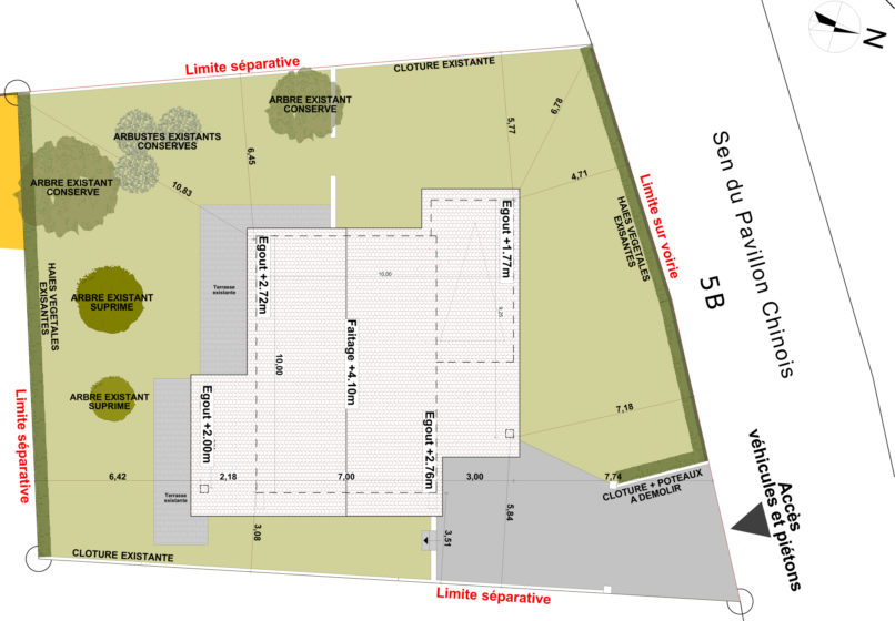 PLAN DE MASSE-EXISTANT - AOG Architectes